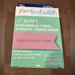 P-Touch Embellish Pink and Gold Ribbon Labels